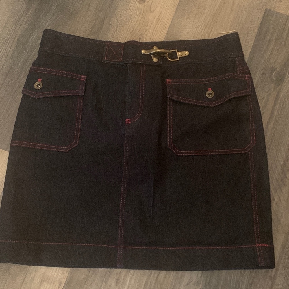Lauren by Ralph Lauren dark denim‎ mini skirt. NWOT.